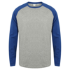 Long Sleeve Baseball T-Shirt in heathergrey-royal