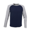 Long Sleeve Baseball T-Shirt in oxfordnavy-heathergrey