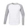Long Sleeve Baseball T-Shirt in white-heathergrey