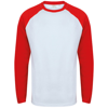 Long Sleeve Baseball T-Shirt in white-red