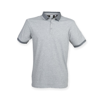 Fashion Polo With Jacquard Contrast in heather-grey