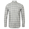 Brushed Check Casual Shirt With Button-Down Collar in light-grey-check