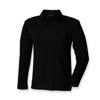 Long Sleeve Stretch Polo in black