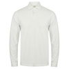 Long Sleeve Stretch Polo in white
