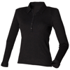 Women'S Long Sleeve Stretch Polo in black