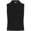 Women'S High Neck Crop Vest in black
