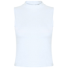 Women'S High Neck Crop Vest in white
