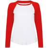 Women'S Long Sleeve Baseball T-Shirt in white-red