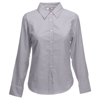 Lady-Fit Oxford Long Sleeve Shirt in oxford-grey
