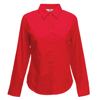 Lady-Fit Poplin Long Sleeve Shirt in red