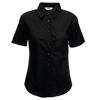 Lady-Fit Poplin Short Sleeve Shirt in black