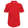 Lady-Fit Poplin Short Sleeve Shirt in red