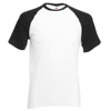 Short Sleeve Baseball Tee in white-black