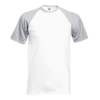 Short Sleeve Baseball Tee in white-heathergrey