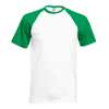 Short Sleeve Baseball Tee in white-kellygreen