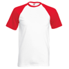 Short Sleeve Baseball Tee in white-red
