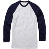 Long Sleeve Baseball Tee in heathergrey-deepnavy