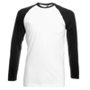 Long Sleeve Baseball Tee in white-black