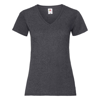 Lady-Fit Valueweight V-Neck Tee in dark-heather-grey