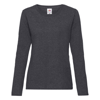 Lady-Fit Valueweight Long Sleeve Tee in dark-heather-grey