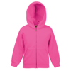 Classic 80/20 Kids Hooded Sweatshirt Jacket in fuchsia