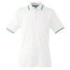Tipped Polo in white-kellygreen