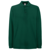 Premium Long Sleeve Polo in forest-green