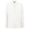 Premium Long Sleeve Polo in white