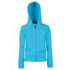 Premium 70/30 Lady-Fit Hooded Sweatshirt Jacket in azure-blue