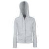 Premium 70/30 Lady-Fit Hooded Sweatshirt Jacket in heather-grey