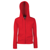 Premium 70/30 Lady-Fit Hooded Sweatshirt Jacket in red