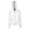 Premium 70/30 Lady-Fit Hooded Sweatshirt Jacket in white