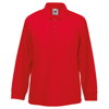 Kids Long Sleeve 65/35 Polo in red