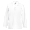 Kids Long Sleeve 65/35 Polo in white