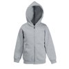 Premium 70/30 Kids Hooded Sweatshirt Jacket in heather-grey