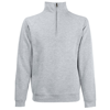 Premium 70/30 Zip Neck Sweatshirt in heather-grey