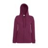 Lady-Fit Lightweight Hooded Sweatshirt Jacket in burgundy