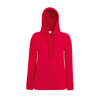 Lady-Fit Lightweight Hooded Sweatshirt Jacket in red