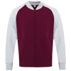 Baseball Sweatshirt Jacket in burgundy-heathergrey