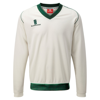 Fleece-Lined Sweater in white-greentrim