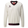Fleece Lined Sweater - Junior in white-maroontrim