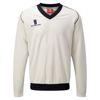 Fleece Lined Sweater - Junior in white-navytrim