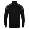 ¼ Zip Top With Reflective Panels in black