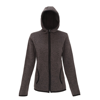 Women'S Melange Knit Fleece Jacket in charcoal-blackfleck