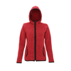 Women'S Melange Knit Fleece Jacket in firered-blackfleck