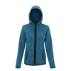 Women'S Melange Knit Fleece Jacket in sapphire-blackfleck