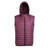 Honeycomb Hooded Gilet in mulberry