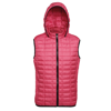 Honeycomb Hooded Gilet in red