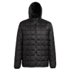 Box Quilt Hooded Jacket in black