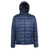 Box Quilt Hooded Jacket in navy